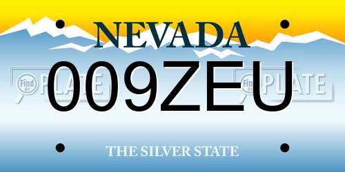 009ZEU Nevada License Plate
