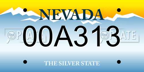 00A313 Nevada License Plate
