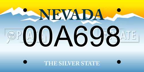 00A698 Nevada License Plate