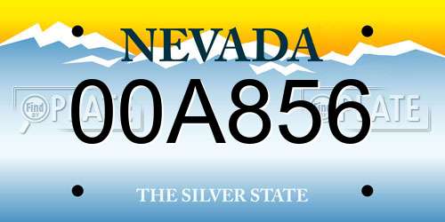 00A856 Nevada License Plate