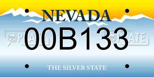 00B133 Nevada License Plate