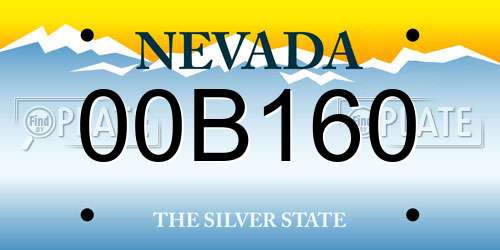00B160 Nevada License Plate