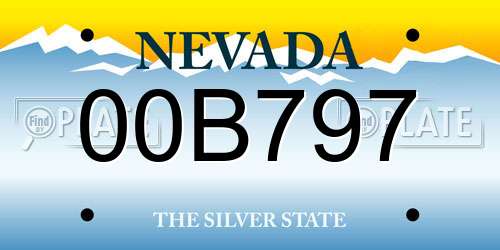 00B797 Nevada License Plate