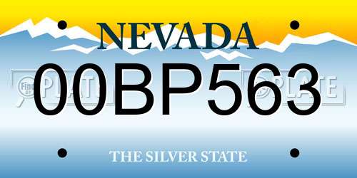 00BP563 Nevada License Plate