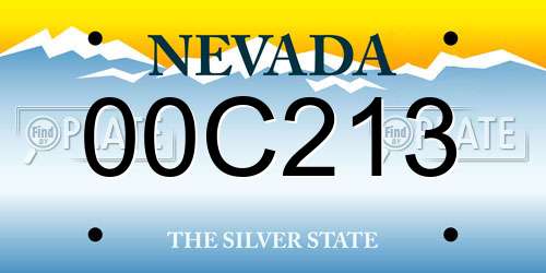 00C213 Nevada License Plate