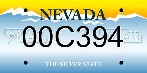 00C394 Nevada License Plate