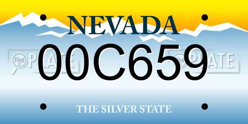 00C659 Nevada License Plate