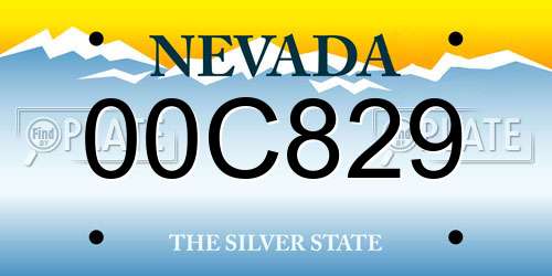 00C829 Nevada License Plate