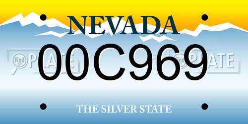 00C969 Nevada License Plate
