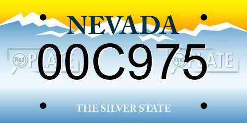 00C975 Nevada License Plate