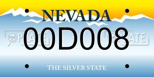 00D008 Nevada License Plate