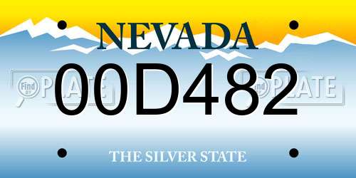 00D482 Nevada License Plate