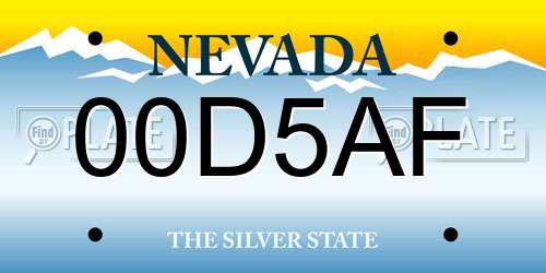 00D5AF Nevada License Plate