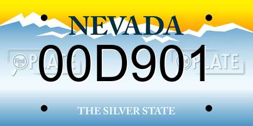 00D901 Nevada License Plate