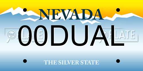 00DUAL Nevada License Plate