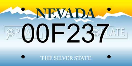 00F237 Nevada License Plate