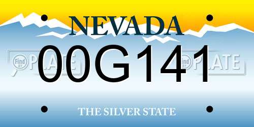 00G141 Nevada License Plate