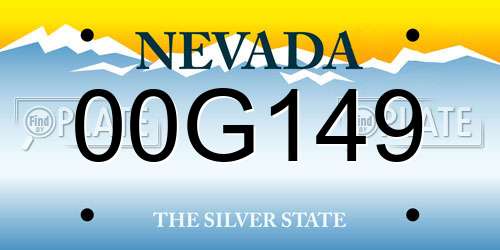 00G149 Nevada License Plate