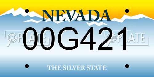 00G421 Nevada License Plate