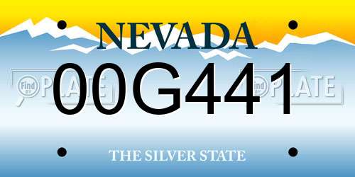 00G441 Nevada License Plate