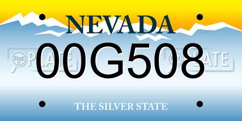 00G508 Nevada License Plate