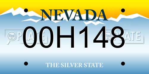00H148 Nevada License Plate