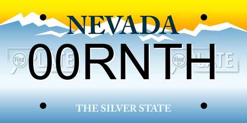 00RNTH Nevada License Plate