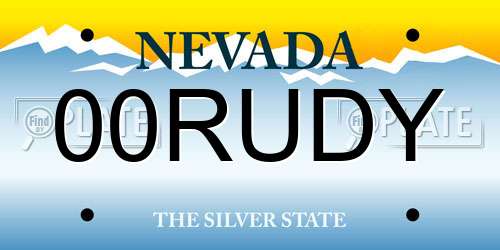 00RUDY Nevada License Plate