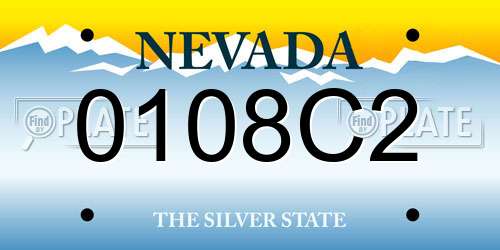 0108C2 Nevada License Plate