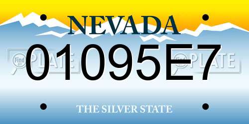 01095E7 Nevada License Plate