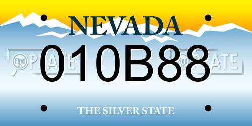 010B88 Nevada License Plate
