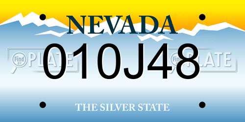 010J48 Nevada License Plate