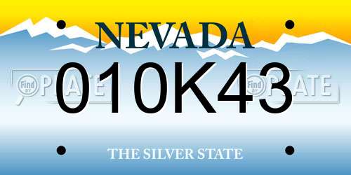 010K43 Nevada License Plate
