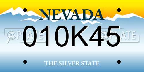 010K45 Nevada License Plate