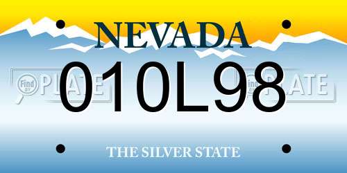 010L98 Nevada License Plate