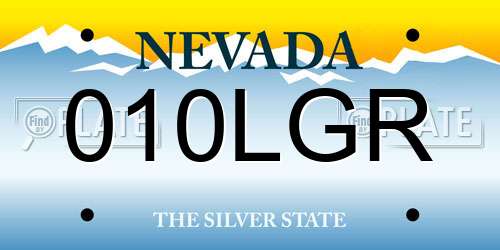 010LGR Nevada License Plate