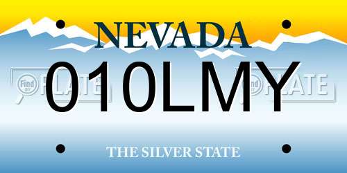010LMY Nevada License Plate