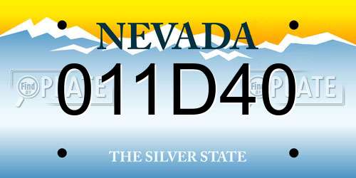 011D40 Nevada License Plate