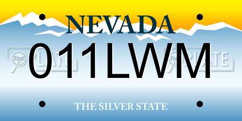 011LWM Nevada License Plate