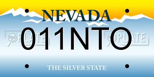 011NTO Nevada License Plate