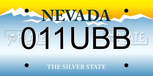 011UBB Nevada License Plate