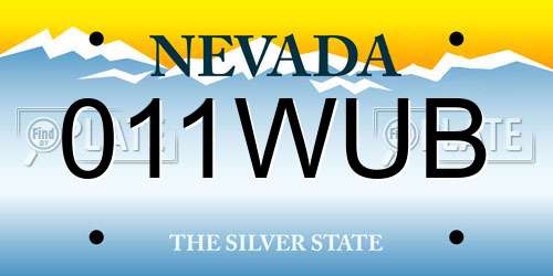 011WUB Nevada License Plate
