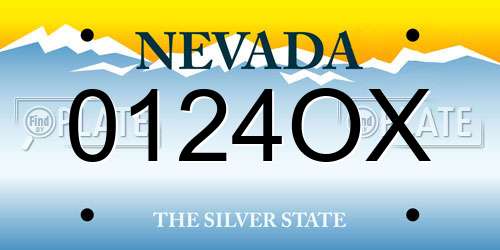 0124OX Nevada License Plate