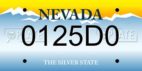 0125D0 Nevada License Plate