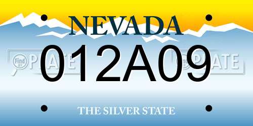 012A09 Nevada License Plate