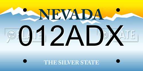 012ADX Nevada License Plate