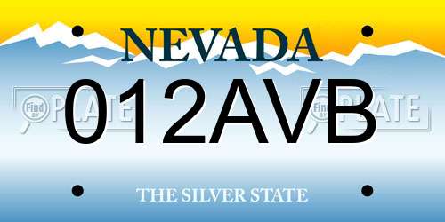 012AVB Nevada License Plate