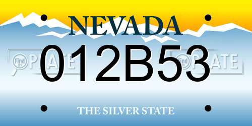 012B53 Nevada License Plate