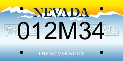 012M34 Nevada License Plate