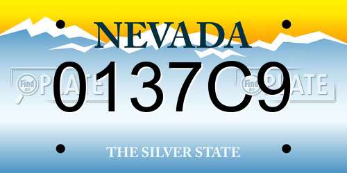 0137C9 Nevada License Plate